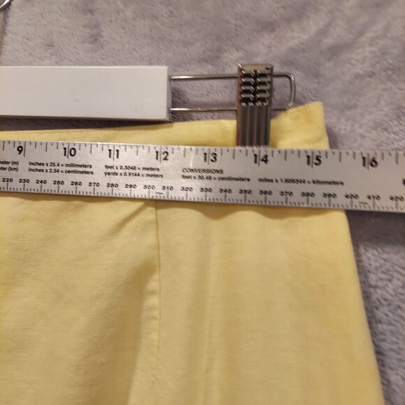 Adolfo Studio Womans 14 Skirt Yellow Linen Cotton lined Midi Career Preppy - Picture 3 of 13